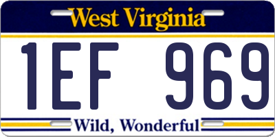 WV license plate 1EF969