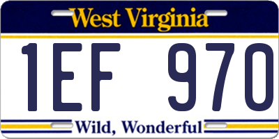 WV license plate 1EF970