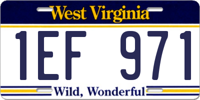 WV license plate 1EF971