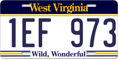WV license plate 1EF973