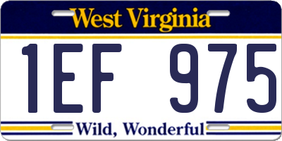 WV license plate 1EF975