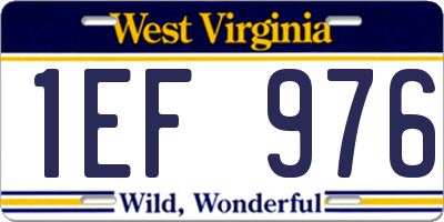 WV license plate 1EF976