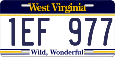 WV license plate 1EF977