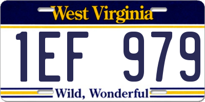 WV license plate 1EF979