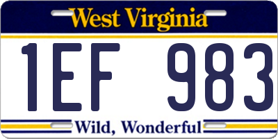 WV license plate 1EF983