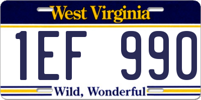 WV license plate 1EF990