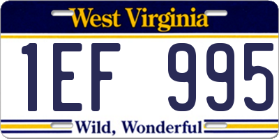WV license plate 1EF995