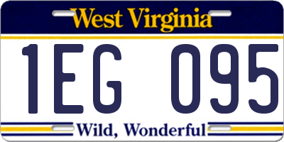 WV license plate 1EG095