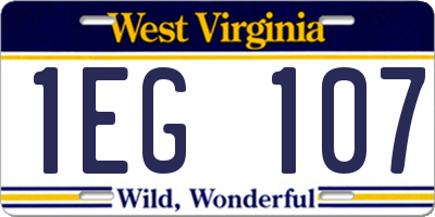 WV license plate 1EG107