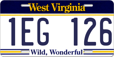 WV license plate 1EG126