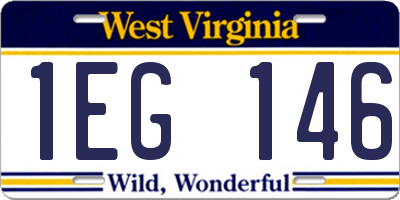 WV license plate 1EG146