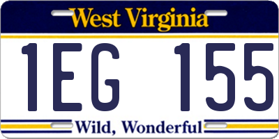 WV license plate 1EG155