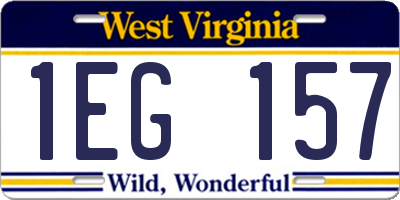 WV license plate 1EG157