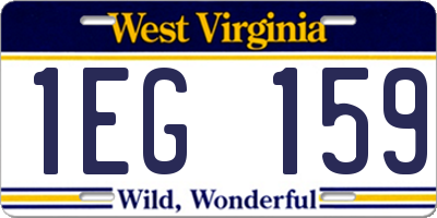 WV license plate 1EG159