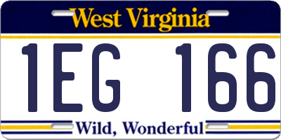 WV license plate 1EG166