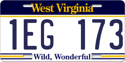 WV license plate 1EG173