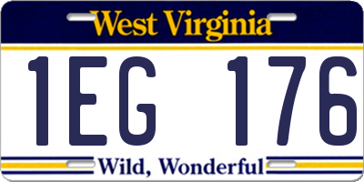 WV license plate 1EG176