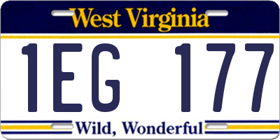 WV license plate 1EG177