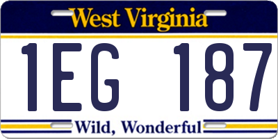 WV license plate 1EG187