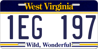 WV license plate 1EG197