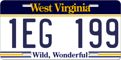 WV license plate 1EG199