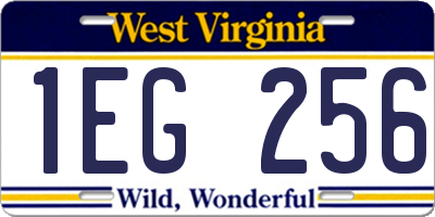 WV license plate 1EG256