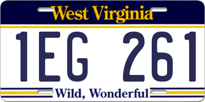WV license plate 1EG261