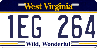 WV license plate 1EG264