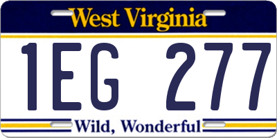 WV license plate 1EG277