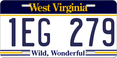 WV license plate 1EG279