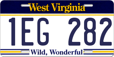 WV license plate 1EG282