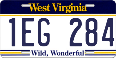 WV license plate 1EG284