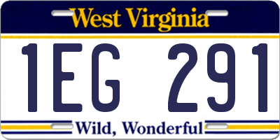 WV license plate 1EG291