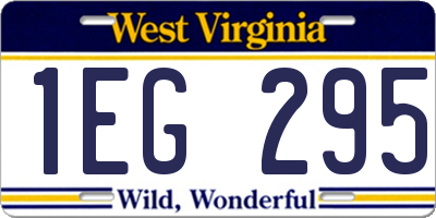 WV license plate 1EG295