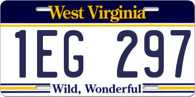 WV license plate 1EG297