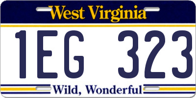 WV license plate 1EG323
