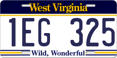 WV license plate 1EG325
