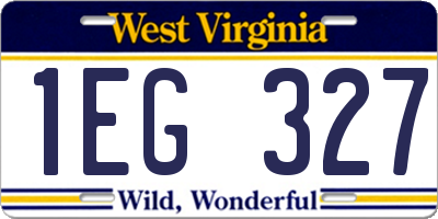 WV license plate 1EG327