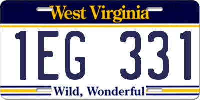 WV license plate 1EG331