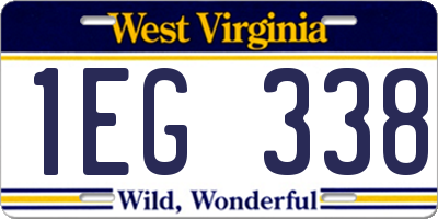 WV license plate 1EG338