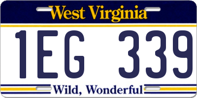 WV license plate 1EG339