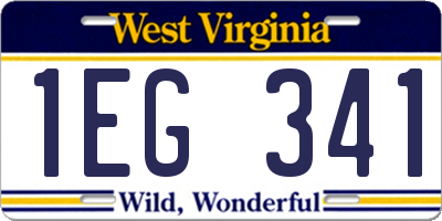 WV license plate 1EG341