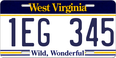 WV license plate 1EG345