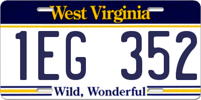 WV license plate 1EG352