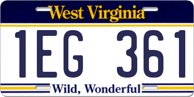 WV license plate 1EG361