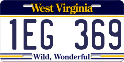 WV license plate 1EG369