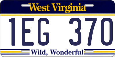 WV license plate 1EG370