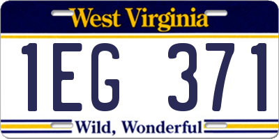 WV license plate 1EG371