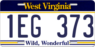 WV license plate 1EG373