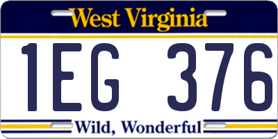 WV license plate 1EG376